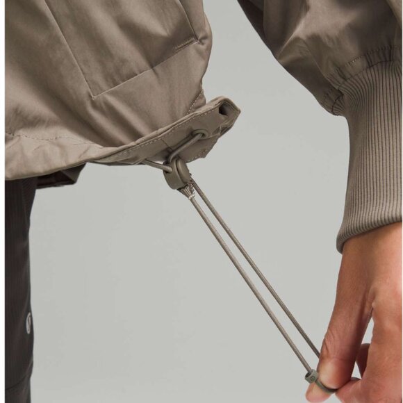 Lululemon Olive Green Bomber Cinch Hem Jacket Sz L (read description!) - Picture 6 of 14